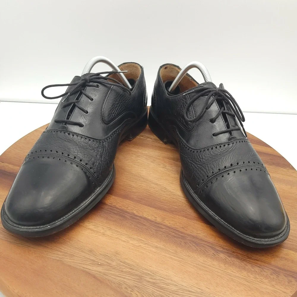 Miguel Angel Oxfords Shoes Mens Size‎ 10 M Black Leather Cap Toe Made in Spain